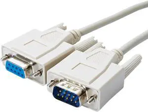 AYA 6Ft (6 Feet) DB9 Serial RS-232 Male to Female Straight-Through Extension Cable AYA 6Ft (6 Feet) DB9 Serial RS-232 Male to Female Straight-Through Extension Cable
