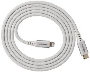 Ventev - chargesync Alloy USB C to Apple Lightning Cable 4ft - White Ventev - chargesync Alloy USB C to Apple Lightning Cable 4ft - White