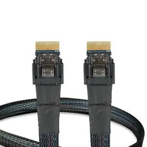 ICY DOCK SlimSAS 4i SFF-8654 to SlimSAS 4i SFF-8654 Cable - 0.5M | MB323L-B ICY DOCK SlimSAS 4i SFF-8654 to SlimSAS 4i SFF-8654 Cable - 0.5M | MB323L-B
