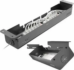VIVO Under-Desk 35 inch Screw-On Cable Management Box with Flip-Open Lid, Easy-to-Open Steel Cord and Power Strip Organizer, Cable Basket Under Desk, 11 lbs Capacity, Black, DESK-ACMB35-S VIVO Under-Desk 35 inch Screw-On Cable Management Box with Flip-Open Lid, Easy-to-Open Steel Cord and Power Strip Organizer, Cable Basket Under Desk, 11 lbs Capacity, Black, DESK-ACMB35-S
