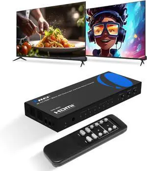 OREI 4x2 HDMI Matrix Switch 4K@60Hz Audio Extraction, EDID, IR, HDCP 2.2 | 18Gbps Bandwidth, HDR, 12-bit Deep Color, Dolby TrueHD, DTS-HD Master Audio, Optical & 3.5mm Audio Outputs OREI 4x2 HDMI Matrix Switch 4K@60Hz Audio Extraction, EDID, IR, HDCP 2.2 | 18Gbps Bandwidth, HDR, 12-bit Deep Color, Dolby TrueHD, DTS-HD Master Audio, Optical & 3.5mm Audio Outputs