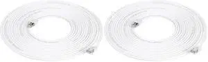 Amazon Basics Cat 7 High-Speed Gigabit Ethernet Patch Internet Cable - White, 50 Foot (Pack of 2) Amazon Basics Cat 7 High-Speed Gigabit Ethernet Patch Internet Cable - White, 50 Foot (Pack of 2)