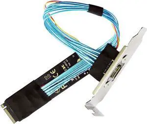 chenyang Oculink SFF-8612 to PCI-E 4.0 NVME M.2 M-Key Host Extension Cable Adapter with 8/12cm Slot Bracket for External Graphics Card & SSD chenyang Oculink SFF-8612 to PCI-E 4.0 NVME M.2 M-Key Host Extension Cable Adapter with 8/12cm Slot Bracket for External Graphics Card & SSD
