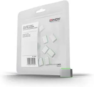 LINDY USB Type C Port Blockers (Without Key) - Pack of 10, Green LINDY USB Type C Port Blockers (Without Key) - Pack of 10, Green