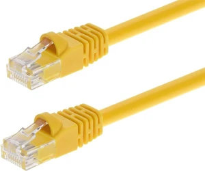 Monoprice Cat5e Ethernet Patch Cable - Network Internet Cord - RJ45, Stranded, 350Mhz, UTP, Pure Bare Copper Wire, 24AWG, 25ft, Yellow Monoprice Cat5e Ethernet Patch Cable - Network Internet Cord - RJ45, Stranded, 350Mhz, UTP, Pure Bare Copper Wire, 24AWG, 25ft, Yellow