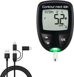 BoxWave Cable Compatible with Ascensia Diabetes Care Contour Next GEN - AllCharge 3-in-1 Cable - Jet Black BoxWave Cable Compatible with Ascensia Diabetes Care Contour Next GEN - AllCharge 3-in-1 Cable - Jet Black