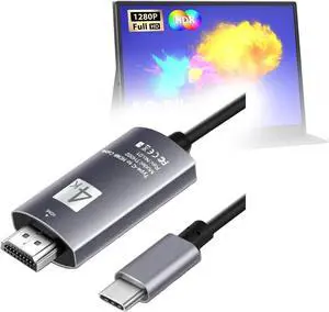 BoxWave Cable Compatible with Miktver Portable Monitor (10.5 in) - SmartDisplay Cable - USB Type-C to HDMI (6 ft), USB C/HDMI Cable - Jet Black BoxWave Cable Compatible with Miktver Portable Monitor (10.5 in) - SmartDisplay Cable - USB Type-C to HDMI (6 ft), USB C/HDMI Cable - Jet Black