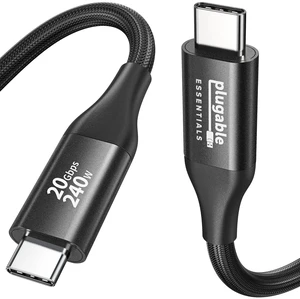 Plugable USB C Monitor Cable 3.3FT, 4K@144Hz Video Output, 8K USBC 3.2 Gen 2X2 Display Cable, 20Gbps Data Transfer, 240W PD Charging Braided Type C Fit for iPhone 17, MacBook, SSD, Portable Monitor Plugable USB C Monitor Cable 3.3FT, 4K@144Hz Video Output, 8K USBC 3.2 Gen 2X2 Display Cable, 20Gbps Data Transfer, 240W PD Charging Braided Type C Fit for iPhone 17, MacBook, SSD, Portable Monitor