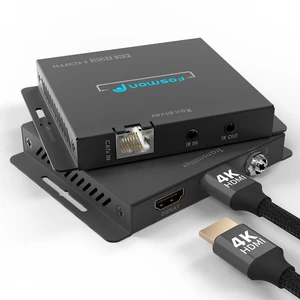 Fosmon Extender (Up to 230ft / 70M) Over CAT5e/CAT6/CAT6a/CAT7 Single Ethernet Cable with AC Adapter, IR Remote, HDMI Splitter 4K@60Hz 1 in 2 Out HDMI Loop Out Fosmon Extender (Up to 230ft / 70M) Over CAT5e/CAT6/CAT6a/CAT7 Single Ethernet Cable with AC Adapter, IR Remote, HDMI Splitter 4K@60Hz 1 in 2 Out HDMI Loop Out