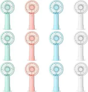 Tujoe 12 Pcs Mini Powerful Handheld Fan 3 Speed Personal Small Portable Rechargeable Fan with Base USB for Women Eyelash Makeup Office Travel Beach Indoor Outdoor (Mixed Colors) Tujoe 12 Pcs Mini Powerful Handheld Fan 3 Speed Personal Small Portable Rechargeable Fan with Base USB for Women Eyelash Makeup Office Travel Beach Indoor Outdoor (Mixed Colors)