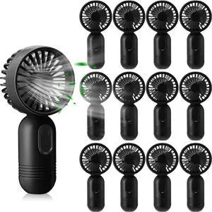 Rossesay 12 Pack 12 Pack Mini Portable Handheld Fan Bulk for Travel 3 Speeds, Rechargeable USB Battery Operated, Small Personal Eyelash Fans for Women Men Indoor Outdoor (Black) Rossesay 12 Pack 12 Pack Mini Portable Handheld Fan Bulk for Travel 3 Speeds, Rechargeable USB Battery Operated, Small Personal Eyelash Fans for Women Men Indoor Outdoor (Black)