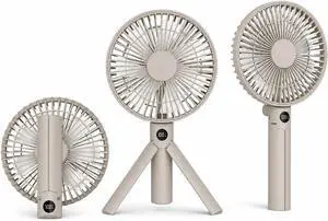 Quiet Handheld Camping Fan, Portable Fan Rechargeable, 12H Battery Life | 3000mAh battery powered hand held fan with USB-C charging, digital display, 4 speeds and quiet airflow for camping and travel Quiet Handheld Camping Fan, Portable Fan Rechargeable, 12H Battery Life | 3000mAh battery powered hand held fan with USB-C charging, digital display, 4 speeds and quiet airflow for camping and travel