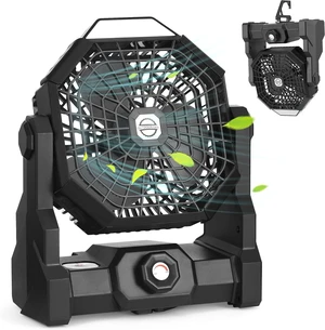 Camping Fan with LED Lantern, Battery Powered Fan 10900mAh,Portable Fan Rechargeable Outdoor Tent Fan,Stepless Speed and Quiet, Battery Operated Fan for Tent,Picnic, Barbecue, Travel (Black-3) Camping Fan with LED Lantern, Battery Powered Fan 10900mAh,Portable Fan Rechargeable Outdoor Tent Fan,Stepless Speed and Quiet, Battery Operated Fan for Tent,Picnic, Barbecue, Travel (Black-3)
