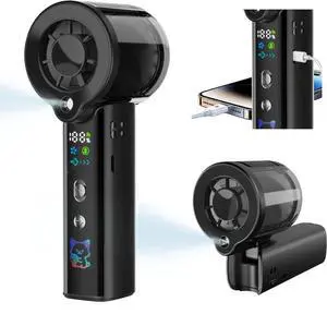 Portable Handheld Misting Fan, 3000mAh Rechargeable, 100 Adjustable Speeds, Type-C Two-Way Charging, Mini Water Spray Fan for Travel Outdoor Makeup, Ideal Gift for Men Women (Black) Portable Handheld Misting Fan, 3000mAh Rechargeable, 100 Adjustable Speeds, Type-C Two-Way Charging, Mini Water Spray Fan for Travel Outdoor Makeup, Ideal Gift for Men Women (Black)