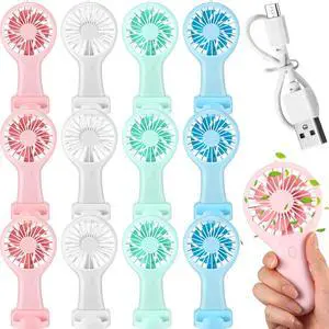 Woanger 12 Pcs Mini Handheld Fan Bulk 3 Speed USB Electric Battery Operated Small Portable Pocket Fan with Data Cable and Mounting Base Quiet Summer Gift for Wedding Camping Travel(Vibrant Colors) Woanger 12 Pcs Mini Handheld Fan Bulk 3 Speed USB Electric Battery Operated Small Portable Pocket Fan with Data Cable and Mounting Base Quiet Summer Gift for Wedding Camping Travel(Vibrant Colors)