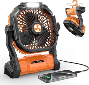 Portable Fan Rechargeable, Cordless Battery Powered Fan with LED Lantern, Small Table Fan, USB Battery Operated Fans for Travel Bedroom Camping Tent Office Beach Desk Picnic Barbecue Fishing (Orange) Portable Fan Rechargeable, Cordless Battery Powered Fan with LED Lantern, Small Table Fan, USB Battery Operated Fans for Travel Bedroom Camping Tent Office Beach Desk Picnic Barbecue Fishing (Orange)