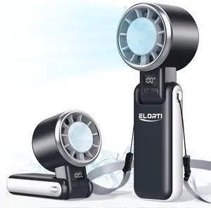 Portable Fan, Handheld Fan with Turbo & Ice Cooling, 5-Speed 4000mAh Rechargeable, 3-in-1 Foldable Small Travel Hand Fan, Lightweight Compact & Quiet for Beach, Outdoor, for Women & Men -Black Portable Fan, Handheld Fan with Turbo & Ice Cooling, 5-Speed 4000mAh Rechargeable, 3-in-1 Foldable Small Travel Hand Fan, Lightweight Compact & Quiet for Beach, Outdoor, for Women & Men -Black