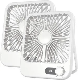 2 Pack Portable Travel Fan 5000mAh, 20 Hours Battery Life 6.8" Small Desk Fan with 100 Speed,Digital Display, Rechargeable Battery Operated Quiet Personal Fan for Cruise Office Bedroom Outdoor 2 Pack Portable Travel Fan 5000mAh, 20 Hours Battery Life 6.8" Small Desk Fan with 100 Speed,Digital Display, Rechargeable Battery Operated Quiet Personal Fan for Cruise Office Bedroom Outdoor