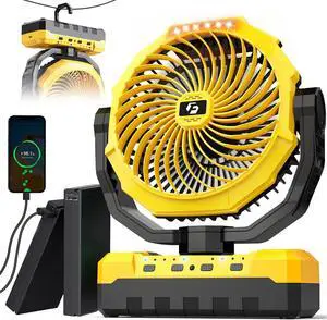 36000mAh Portable Camping Fan - 150HRS Rechargeable Fan with Detachable Battery with LED & Remote - 4 Speeds Battery Powered for Tent,Travel, Office, Jobsite 36000mAh Portable Camping Fan - 150HRS Rechargeable Fan with Detachable Battery with LED & Remote - 4 Speeds Battery Powered for Tent,Travel, Office, Jobsite