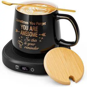 Coffee Mug Warmer & You are Awesome Mug Set, Electric Cup Warmer with Auto Shut Off, 4 Temperature Setting Smart Beverage Warmer, 8-Hours Auto Shut Off (Black Awesome Mug) Coffee Mug Warmer & You are Awesome Mug Set, Electric Cup Warmer with Auto Shut Off, 4 Temperature Setting Smart Beverage Warmer, 8-Hours Auto Shut Off (Black Awesome Mug)