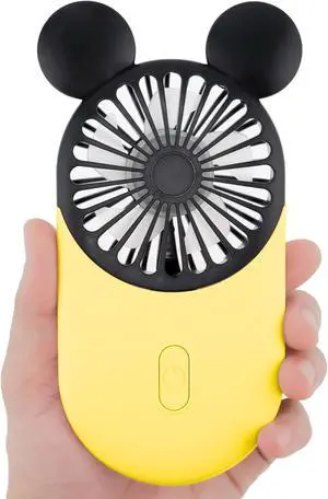 Cute Personal Mini Fan, Handheld & Portable USB Rechargeable Fan with Beautiful LED Light, 3 Adjustable Speeds, Portable Holder, for Indoor Or Outdoor Activities, Cute Mouse Cute Personal Mini Fan, Handheld & Portable USB Rechargeable Fan with Beautiful LED Light, 3 Adjustable Speeds, Portable Holder, for Indoor Or Outdoor Activities, Cute Mouse