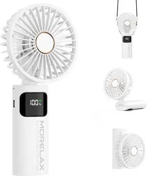 Portable Handheld Fan, USB Rechargeable Foldable Mini Personal Fan, 5200mAh, 180 Adjustable, 6 Speed Wind, 3 IN 1 Hand Cooling Desk Fan with LED Display for Home Office School Outdoor Travel, White Portable Handheld Fan, USB Rechargeable Foldable Mini Personal Fan, 5200mAh, 180 Adjustable, 6 Speed Wind, 3 IN 1 Hand Cooling Desk Fan with LED Display for Home Office School Outdoor Travel, White