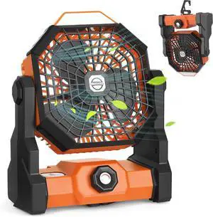 Camping Fan with LED Lantern, Battery Powered Fan 10900mAh,Portable Fan Rechargeable Outdoor Tent Fan,Stepless Speed and Quiet, Battery Operated Fan for Tent,Picnic, Barbecue, Travel (Orange) Camping Fan with LED Lantern, Battery Powered Fan 10900mAh,Portable Fan Rechargeable Outdoor Tent Fan,Stepless Speed and Quiet, Battery Operated Fan for Tent,Picnic, Barbecue, Travel (Orange)