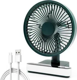 Oscillating Table Fan 4000mAh - 6.7inch Small Desk Fan Quiet Personal Table Fans Battery Operated or USB Rechargeable Portable Fan 4 Speed with LED Display for Home Office Outdoor Travel (Green) Oscillating Table Fan 4000mAh - 6.7inch Small Desk Fan Quiet Personal Table Fans Battery Operated or USB Rechargeable Portable Fan 4 Speed with LED Display for Home Office Outdoor Travel (Green)