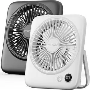 Otlonpe 2 Pack Portable Desk Fan 6.5 Inch, 4000mAh Rechargeable Battery Operated & USB Powered, 22Hrs Cordless Small Personal Fan 4-Speed Quiet for Office Travel Home Sleeping, Led Display, Foldable Otlonpe 2 Pack Portable Desk Fan 6.5 Inch, 4000mAh Rechargeable Battery Operated & USB Powered, 22Hrs Cordless Small Personal Fan 4-Speed Quiet for Office Travel Home Sleeping, Led Display, Foldable