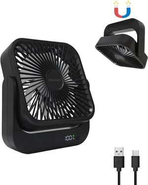 Magnetic Base Fan for Cruise Ship Cabin,Black Cruise Ship Approved fans for Stateroom Cabin,5000mAh Battery Operated,USB Rechargeable, Travel Essentials (1, Black) Magnetic Base Fan for Cruise Ship Cabin,Black Cruise Ship Approved fans for Stateroom Cabin,5000mAh Battery Operated,USB Rechargeable, Travel Essentials (1, Black)