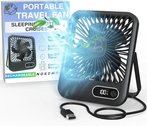 Nordmoose Travel Fan For Sleeping, Folding Flat Portable Travel Fan, Rechargeable Personal Mini Desk Fan for Office Bedroom, Hotel Room - Cruise Ship Beach Vocation Travel Essentials Nordmoose Travel Fan For Sleeping, Folding Flat Portable Travel Fan, Rechargeable Personal Mini Desk Fan for Office Bedroom, Hotel Room - Cruise Ship Beach Vocation Travel Essentials