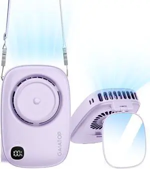 Gaiatop Mini Neck Fan, Rechargeable Handheld Desk Use, LED Power Display 3 Speed 360°Rotate Mirror for Lash Makeup, Cute Camera Design Small Portable USB Fans Personal Cooling Travel Essentials Gaiatop Mini Neck Fan, Rechargeable Handheld Desk Use, LED Power Display 3 Speed 360°Rotate Mirror for Lash Makeup, Cute Camera Design Small Portable USB Fans Personal Cooling Travel Essentials