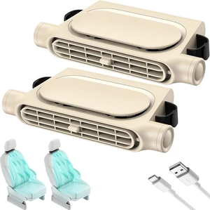 2025 New Car Seat Cooling Fan, Car Rear Seat Headrest Cooling Fan, Mini Portable USB Rechargeable Backseat Cool Fans with 3 Adjustable Wind Speeds for All Cars Vehicle Jeep Van Rv Truck(2pcs Beige) 2025 New Car Seat Cooling Fan, Car Rear Seat Headrest Cooling Fan, Mini Portable USB Rechargeable Backseat Cool Fans with 3 Adjustable Wind Speeds for All Cars Vehicle Jeep Van Rv Truck(2pcs Beige)