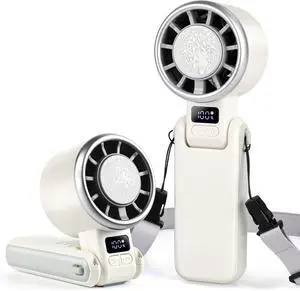 Portable Turbo Handheld Fan with ICE Cooling 4000mAh Battery, 5-Speed Wind, Brushless Motor, Fast Charging USB-C, FFoldable, Wearable & Desktop Use, Mini Fan for Outdoor, Travel & Work Portable Turbo Handheld Fan with ICE Cooling 4000mAh Battery, 5-Speed Wind, Brushless Motor, Fast Charging USB-C, FFoldable, Wearable & Desktop Use, Mini Fan for Outdoor, Travel & Work