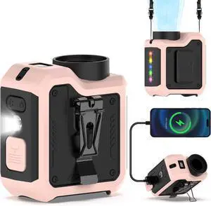7-in-1 Multi-Use Portable Waist Clip Turbo Fan,Personal Wearable Rechargeable Powerful Cooling Fan,10000mAh,24H Lasting,LED Display, Flashlight,Neck Handheld Outdoor Fans,Gifts for Men Women (Pink) 7-in-1 Multi-Use Portable Waist Clip Turbo Fan,Personal Wearable Rechargeable Powerful Cooling Fan,10000mAh,24H Lasting,LED Display, Flashlight,Neck Handheld Outdoor Fans,Gifts for Men Women (Pink)