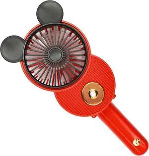 LACOVIA Cute Mouse Misting Mini Fan, Handheld Portable USB Rechargeable Fan with 3 Adjustable Speeds, Foldable For Travelling(Red) LACOVIA Cute Mouse Misting Mini Fan, Handheld Portable USB Rechargeable Fan with 3 Adjustable Speeds, Foldable For Travelling(Red)