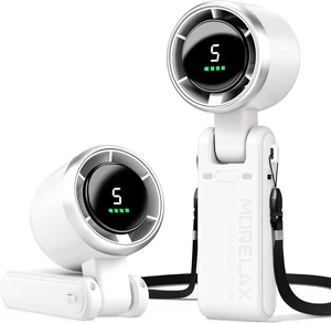 Morelax Personal Handheld Fan,High-Speed Turbo Fans,5-Speed with LED Display,Powerful Motor,4000mAh,USB Rechargeable Portable Cooling Fan for Outdoor Activities,Travel,Working,White Morelax Personal Handheld Fan,High-Speed Turbo Fans,5-Speed with LED Display,Powerful Motor,4000mAh,USB Rechargeable Portable Cooling Fan for Outdoor Activities,Travel,Working,White