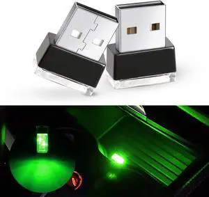 Ouzorp 2 Pcs Mini USB LED Light, Car LED Interior Lighting DC 5V Smart USB LED Atmosphere Light Laptop Keyboard Light Home Office Decoration Night Lamp,Green Ouzorp 2 Pcs Mini USB LED Light, Car LED Interior Lighting DC 5V Smart USB LED Atmosphere Light Laptop Keyboard Light Home Office Decoration Night Lamp,Green