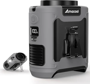 AMACOOL Portable Waist Fan Clip On, MAX 40H Work Time, 10000mAh Rechargeable Wearable Shirt Fan with Light, 16000RPM Powerful 5 Speed Belt Fans Personal Cooling Fans for Outdoor Jobsite Travel AMACOOL Portable Waist Fan Clip On, MAX 40H Work Time, 10000mAh Rechargeable Wearable Shirt Fan with Light, 16000RPM Powerful 5 Speed Belt Fans Personal Cooling Fans for Outdoor Jobsite Travel
