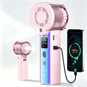 Doge&Vollar Neck Fan Professional Series - 1-100 Variable Speed, IML Display Cover, 30ML Mist, 11.8-Inch Type-C Cable, 5000mAh Portable, for Travel & Outdoor Use, Men & Women(Pink) Doge&Vollar Neck Fan Professional Series - 1-100 Variable Speed, IML Display Cover, 30ML Mist, 11.8-Inch Type-C Cable, 5000mAh Portable, for Travel & Outdoor Use, Men & Women(Pink)