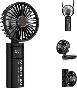 Portable Handheld Fan, USB Rechargeable Foldable Mini Personal Fan, 5200mAh, 180 Adjustable, 6 Speed Wind, 3 IN 1 Hand Cooling Desk Fan with LED Display for Home Office School Outdoor Travel, Black Portable Handheld Fan, USB Rechargeable Foldable Mini Personal Fan, 5200mAh, 180 Adjustable, 6 Speed Wind, 3 IN 1 Hand Cooling Desk Fan with LED Display for Home Office School Outdoor Travel, Black