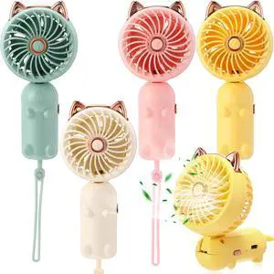 Glooglitter 4 Pcs Mini Hand Held Fan Portable Lanyard Fan Folding Electric Hand Fan USB Rechargeable Battery Operated Mini USB Fan with 3 Speeds for Girls Women Home Office Travel Camping, 4 Colors Glooglitter 4 Pcs Mini Hand Held Fan Portable Lanyard Fan Folding Electric Hand Fan USB Rechargeable Battery Operated Mini USB Fan with 3 Speeds for Girls Women Home Office Travel Camping, 4 Colors