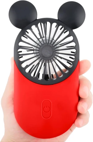 Cute Personal Mini Fan, Handheld & Portable USB Rechargeable Fan with Beautiful LED Light, 3 Adjustable Speeds, Portable Holder, for Indoor Or Outdoor Activities, Cute Mouse (Red) Cute Personal Mini Fan, Handheld & Portable USB Rechargeable Fan with Beautiful LED Light, 3 Adjustable Speeds, Portable Holder, for Indoor Or Outdoor Activities, Cute Mouse (Red)