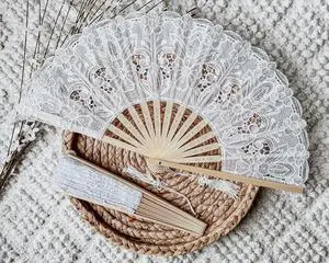 Victorian-Inspired Cotton Lace Wedding Folding Handheld Fan Vintage Embroidered Bridal Hand Fan for Prom, Cosplay, Tea Party, Costume Party, Dance, Gala, Photo Prop for Shooting (White) Victorian-Inspired Cotton Lace Wedding Folding Handheld Fan Vintage Embroidered Bridal Hand Fan for Prom, Cosplay, Tea Party, Costume Party, Dance, Gala, Photo Prop for Shooting (White)
