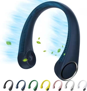 Personal Cooling Portable Neck Fans - 5000 mAh USB Rechargeable,360 Free Rotation & Lower Noise Bladeless Battery Operated Design with 3 Speeds Duration 48 hrs, Small Neck Air Conditioner(Blue) Personal Cooling Portable Neck Fans - 5000 mAh USB Rechargeable,360 Free Rotation & Lower Noise Bladeless Battery Operated Design with 3 Speeds Duration 48 hrs, Small Neck Air Conditioner(Blue)