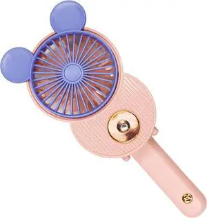 LACOVIA Cute Mouse Misting Mini Fan, Handheld Portable USB Rechargeable Fan with 3 Adjustable Speeds, Foldable For Travelling(Pink) LACOVIA Cute Mouse Misting Mini Fan, Handheld Portable USB Rechargeable Fan with 3 Adjustable Speeds, Foldable For Travelling(Pink)