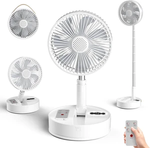 Quntis 8" Foldable Standing Fan with Remote, Portable Outdoor Fan with 3 Adjust-Height & Timer, 4-Speed Quiet Floor Fan, 7200mAh Rechargeable USB Pedestal Fan for Home Bedroom Office Travel Camping Quntis 8" Foldable Standing Fan with Remote, Portable Outdoor Fan with 3 Adjust-Height & Timer, 4-Speed Quiet Floor Fan, 7200mAh Rechargeable USB Pedestal Fan for Home Bedroom Office Travel Camping