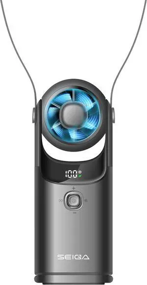 SEIGA 5200mAh Handheld Turbo Fan with Ice Cooling, 100-Level Stepless Speed, 11m/s Powerful Airflow, 13.5H Long-Lasting Battery, Mini Personal Fan for Travel Outdoor (black) SEIGA 5200mAh Handheld Turbo Fan with Ice Cooling, 100-Level Stepless Speed, 11m/s Powerful Airflow, 13.5H Long-Lasting Battery, Mini Personal Fan for Travel Outdoor (black)