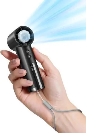 Portable Handheld Fan with Ice Cooler, Turbo Power 17800 RPM, Fast Charge, Digital Display, 100 Speeds Adjustable, Personal Fan Gifts for Women Makeup Travel Cruise Camping Outdoor, Black Portable Handheld Fan with Ice Cooler, Turbo Power 17800 RPM, Fast Charge, Digital Display, 100 Speeds Adjustable, Personal Fan Gifts for Women Makeup Travel Cruise Camping Outdoor, Black