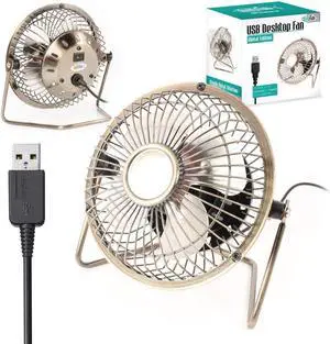 USB Small Fan Mini Silent Cooling Fan for Laptop PC Plug and Play Edition with 360 Rotation - Aluminum 4 inch USB Small Fan Mini Silent Cooling Fan for Laptop PC Plug and Play Edition with 360 Rotation - Aluminum 4 inch